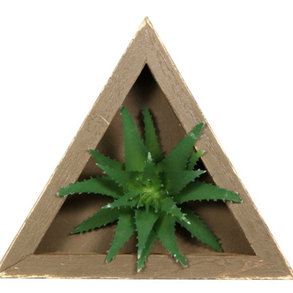 Succulent Wood Box Wall Hanging Art Decor 2 Pc Set - Picture 3 of 4